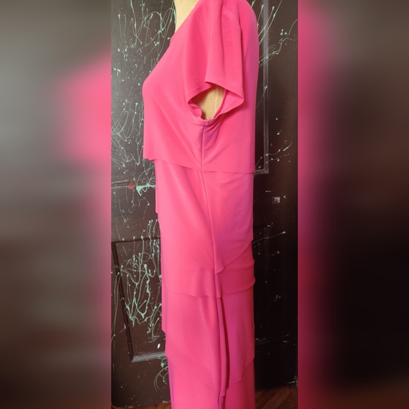 Joseph Ribkoff Fuchsia Layered Midi Dress - Picture 3 of 10